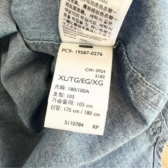 Men's Levi's The Worker Blue Button Down Long Sleeve Shirt XL NWT - Picture 9 of 11